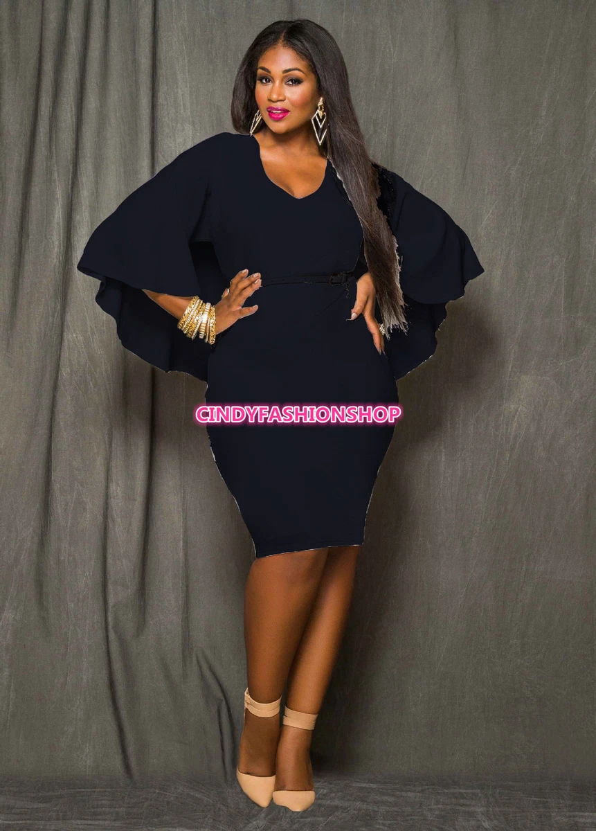 plus size black cocktail dresses with sleeves