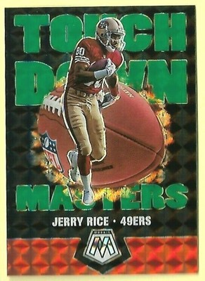 JERRY RICE 2020 PANINI MOSAIC TOUCHDOWN MASTERS SP INSERT #TM5!! HOF STAR!!