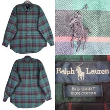 Polo Ralph Lauren Big Shirt Oxford Mens Size Medium M Plaid Button Down LS
