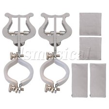 2Pcs Silver Clarinet Lyre Holders for Marching Band 1.18 to 1.46 Inch