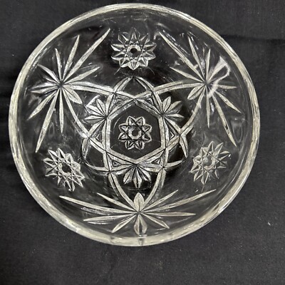 American Brilliant Anchor Hocking Hobstar Candy Bowl 5'' Atomic Style