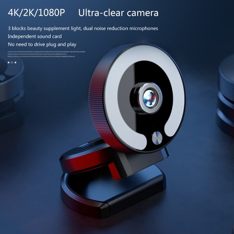 Webcam 2K 4K 1080P Camera Built-in Microphone High Live Broadcast-image