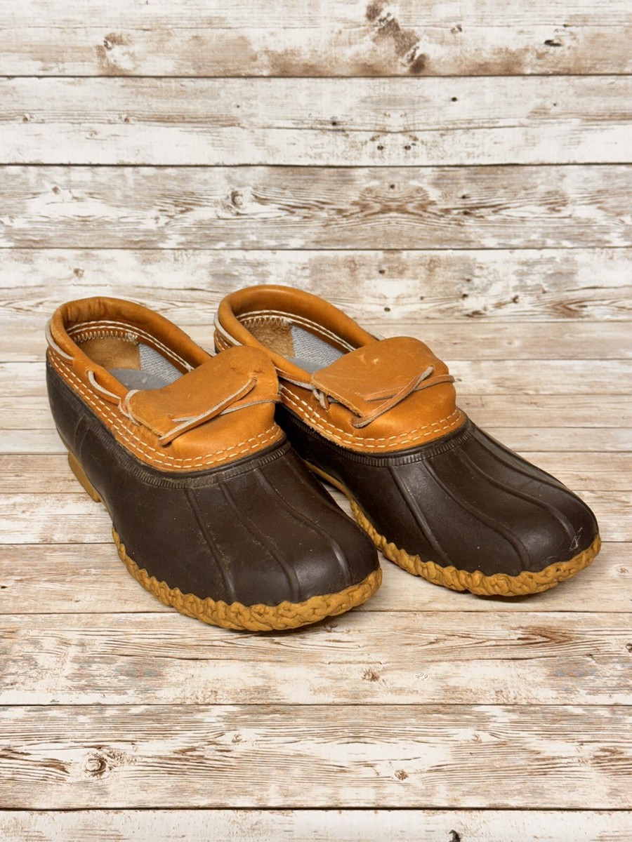 L.L.Bean Men\'s Tan/Brown Rubber Moc Bean Boots - size 10 EUC LL Bean Men 10 Bean Boots Leather Rubber Duck Bean US… - Gem main image 2