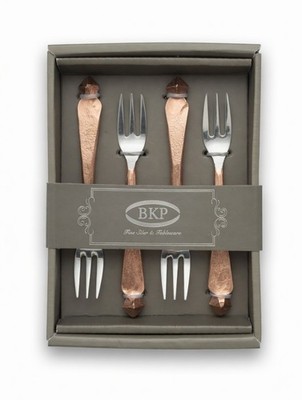 BKP Fine Silver & Flatware Appetizer / Cocktail Forks   Set of 4 in Gift Box