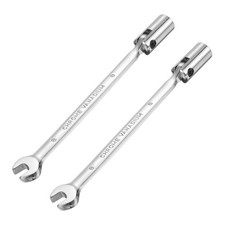 2 Pcs 8mm Flexible Swivel Head Socket Combination Spanner Wrench for Auto Repair