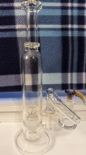 Monark 14mm 13” Straight Tube Bong, 2k Glass Art Slide And TAG Ash Catcher