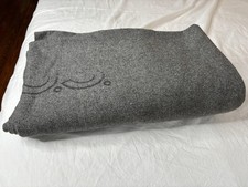 Vintage US Military Wool OD Blanket N Gray 80" x 64" Surplus Issue