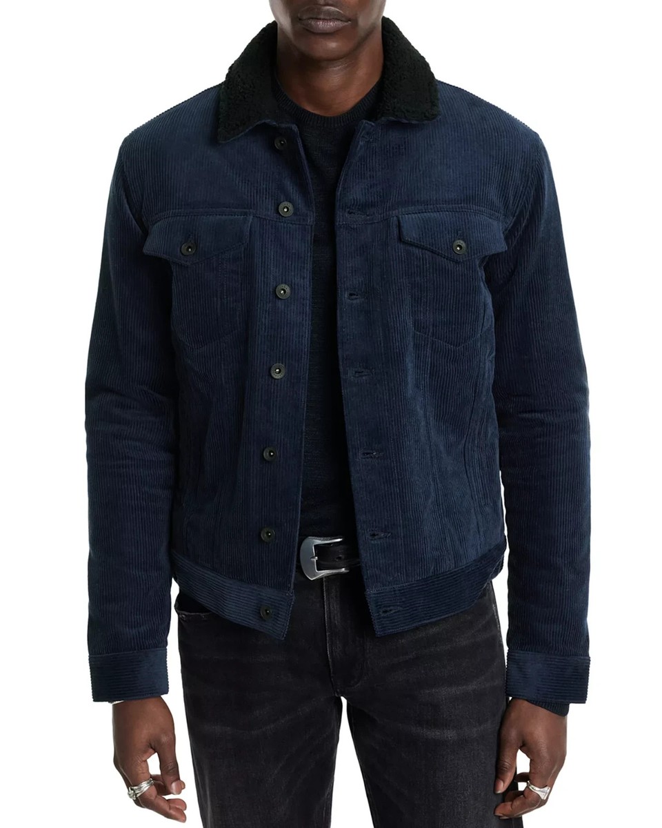 John Varvatos Sawyer Corduroy Sherpa Fleece Lined Trucker Jacket