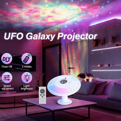 UFO Galaxy Projector-RGB Color-Changing Nebula Projector Lamp with USB Charging#