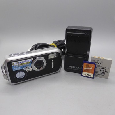 Pentax Underwater Digital Camera Optio WP 5.0MP Black Tested Full Working Set