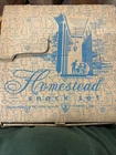 Vintage Federal Glass Hospitality Snack Set Homestead Wheat - 4 Plates 4 Cups