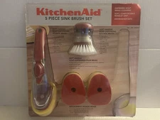 KitchenAid 4-Piece Sink Brush Set Soap Dispensing RARE KC873OSERC