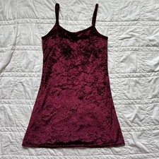 vintage 90s Y2k crushed velvet mini dress sz med strappy whimsigoth fairy grunge