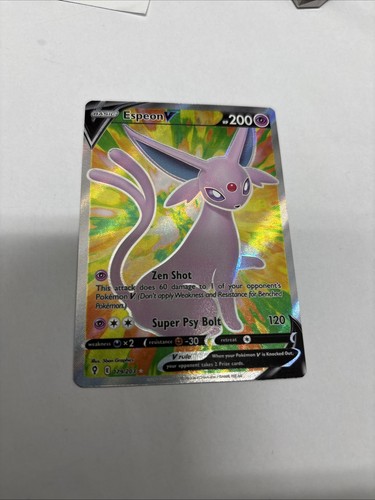 Pokémon TCG Espeon v Evolving Skies Holo Ultra Rare Card 179/203 Full
