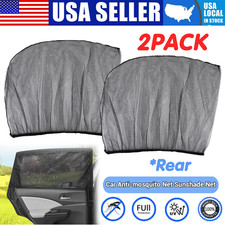 2PCS Car Rear Window Sun Shade Mosquito Net UV Protection Breathable for Sedan