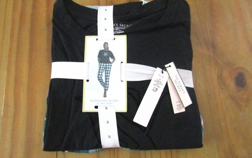 Jogger The Flannel Victoria's Secret – Taille S – Neuf Avec étiquette – Coton/modal – Rayé Gris