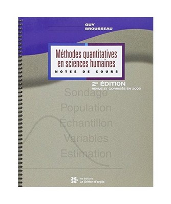 Methodes Quantitatives en Science Humaine 2e ed Brousseau, Brousseau Guy