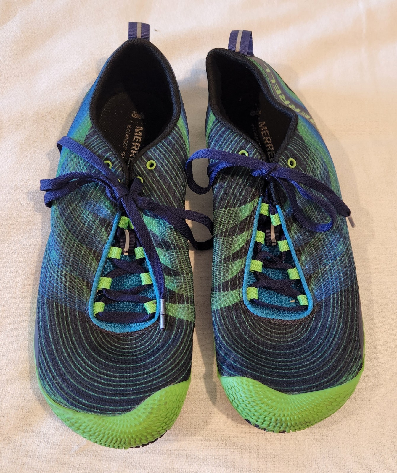 MERRELL Uomo Vapor Glove 2 Sneakers a Piedi Nudi Racer Blu Verde Brillante Scarpa 10