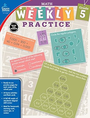 MATH, GRADE 5 (WEEKLY PRACTICE) By Redeana Smith **BRAND NEW**