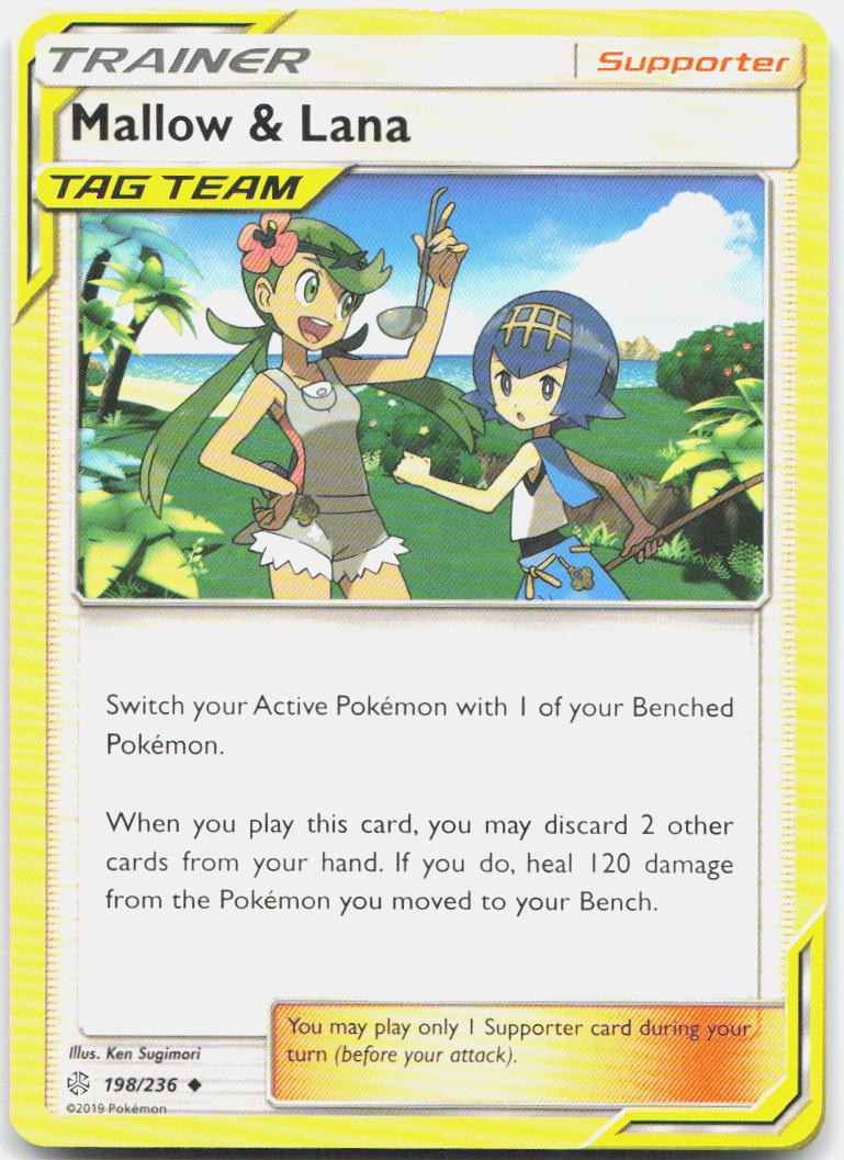 Mallow & Lana 198/236 Uncommon Cosmic Eclipse Pokemon LP