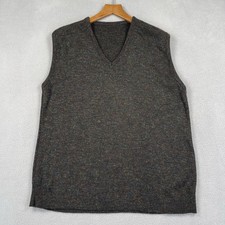 Vintage Sweater Vest Adult Medium Black 100% Orlon Acrylic ILGWU Union USA Made