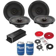 2 Pairs Kicker 51KSC6504 Speakers Kicker Amplifier w/ Free Amp Install Kit