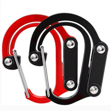 Camping Hybrid Gear Clip Carabiner Rotating Hook Clip Non-Locking Strong Clips