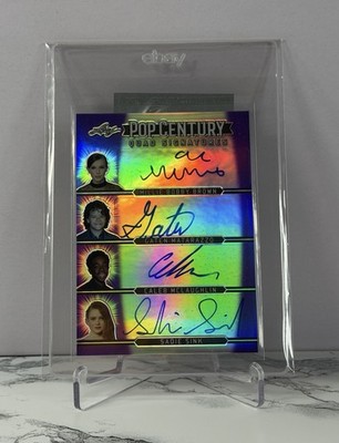 2018 Leaf Pop Stranger Things Quad Auto Millie Bobby Brown Sadie Sink Gaten 3/4