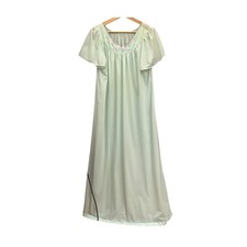Vintage Unbranded Nightgown Cottagecore Regencycore Mint Green Floral Maxi