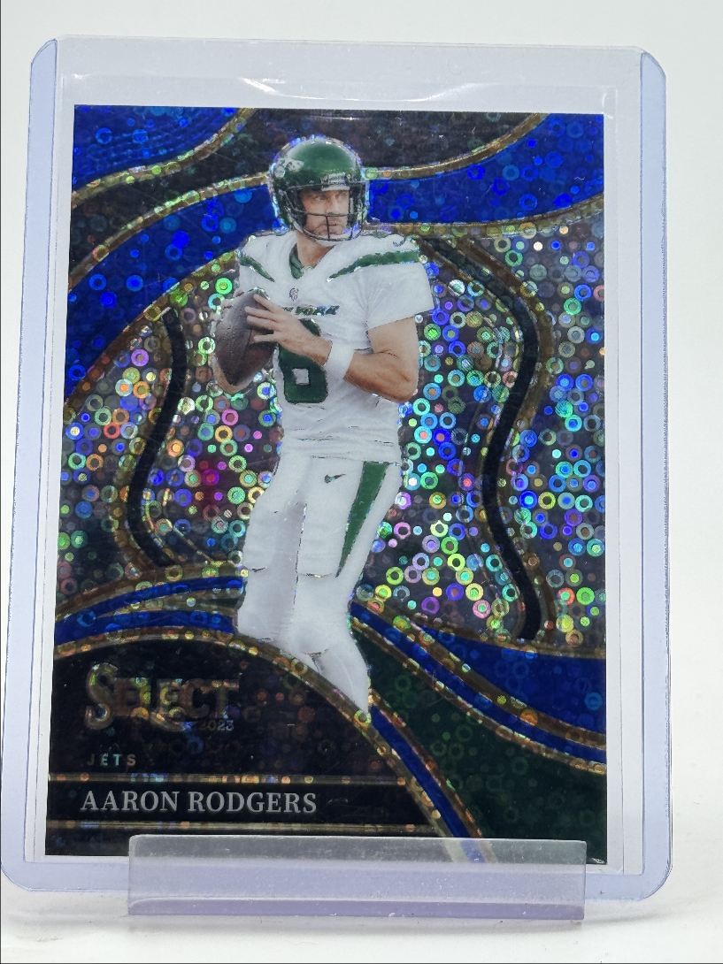 AARON RODGERS 2023 SELECT CLUB LEVEL BLUE DISCO PRIZM JETS /25 Q3641