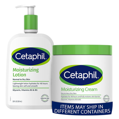 Cetaphil Cream + Lotion Set 20oz Hydrating Moisturizer for All Skin