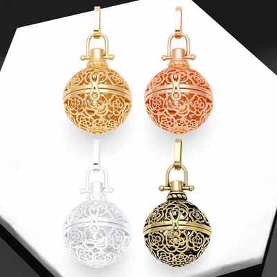 Harmony Ball Pendant Necklace Gold Plated Simulated Zirconia Women Jewelry