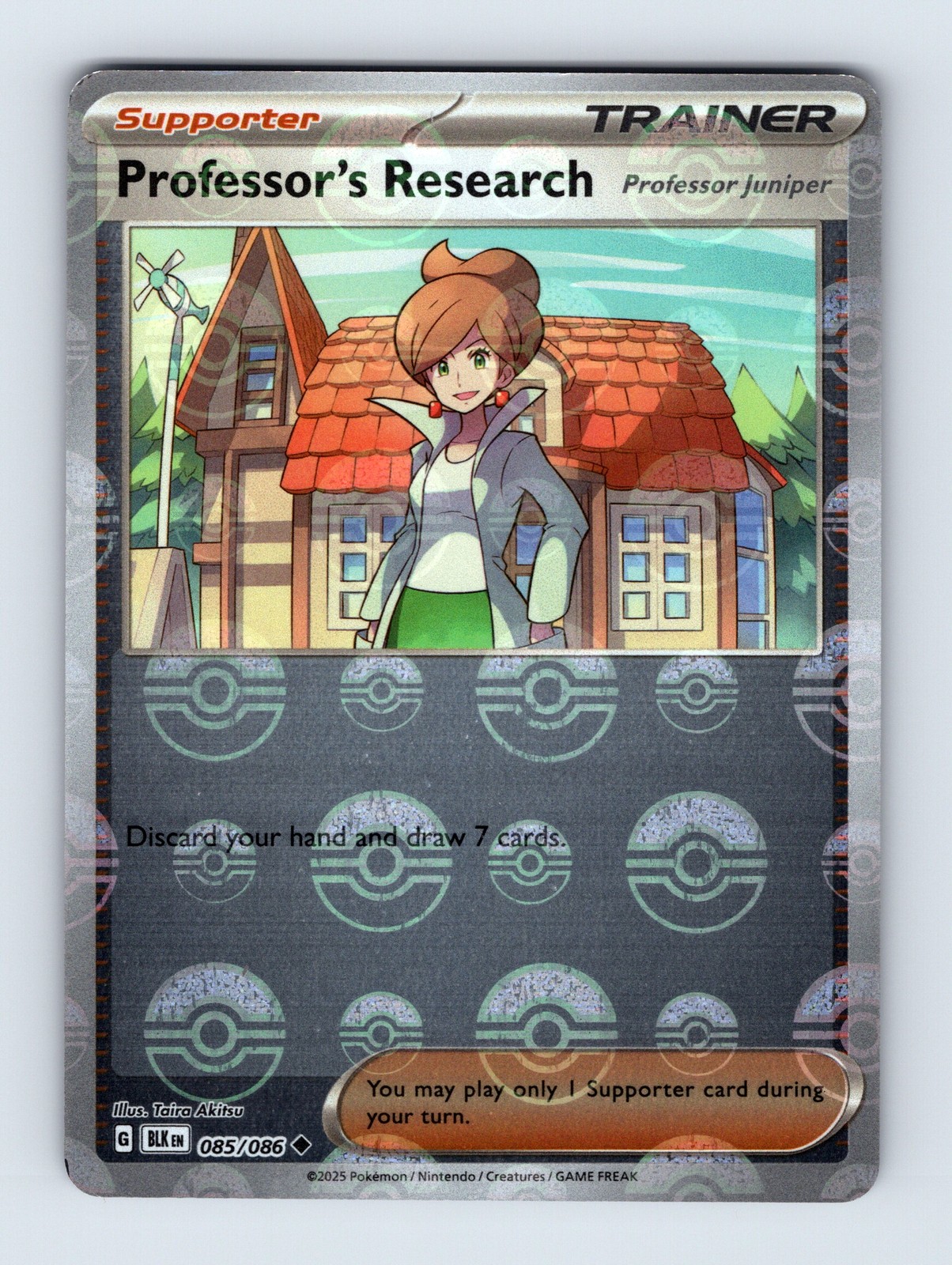 Professor's Research 2025 Scarlet & Violet: Black Bolt #085/086 Poke Ball Reverse Holo (Professor Juniper) Price Guide - Sports Card Investor Professor's Research 2025 Scarlet & Violet: Black Bolt #085/086 Poke Ball Reverse Holo (Professor Juniper) Price Guide - Sports Card Investor