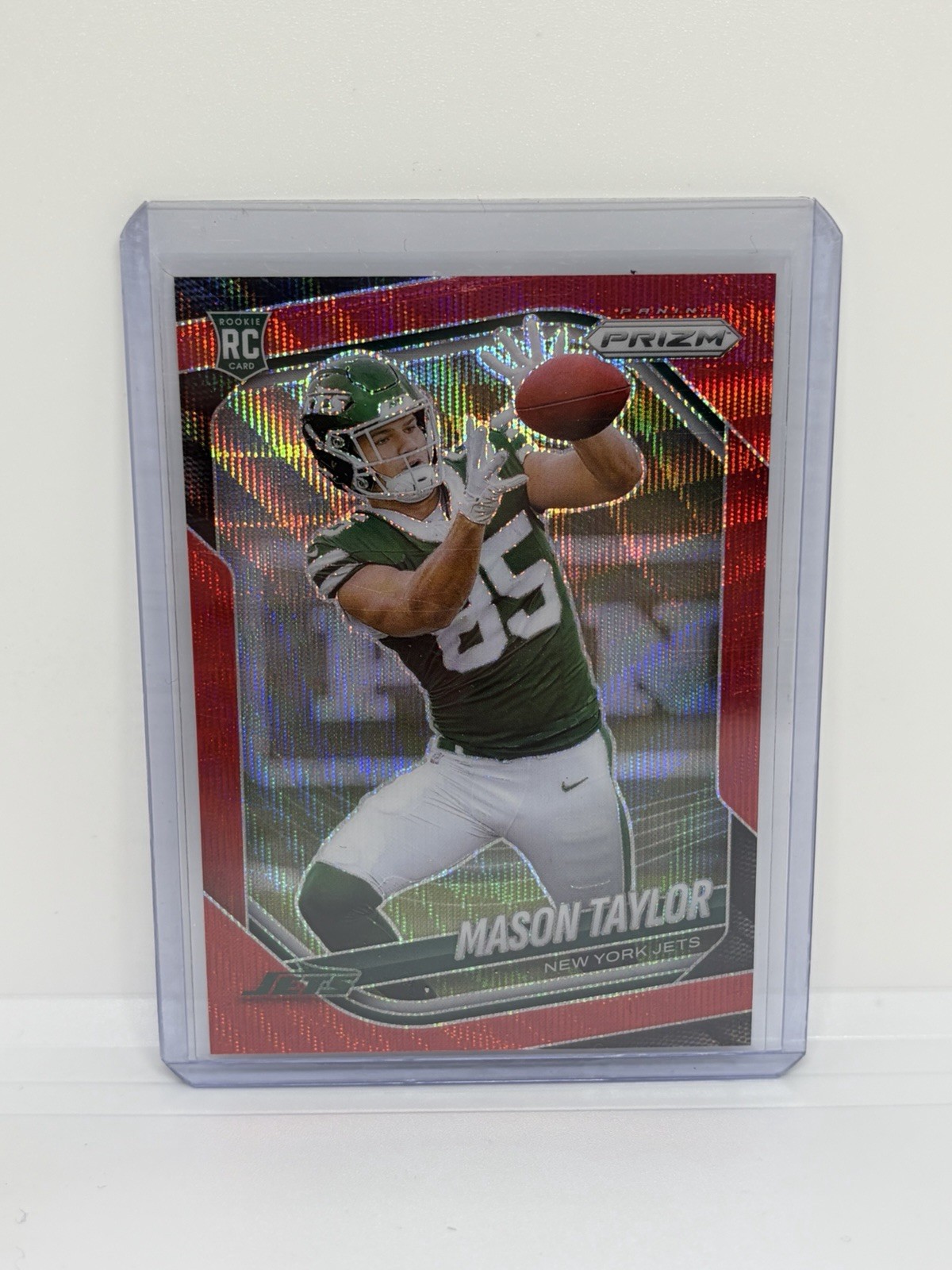 2025 Panini Prizm - #329 Mason Taylor Red Wave /149 RC Jets