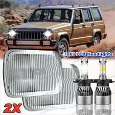Pair 5x7 7x6 Led Headlights Hilo Sealed Beam For Jeep Cherokee Xj 1984-2001 Pair 5x7 7x6 Led Headlights Hilo Sealed Beam For Jeep Cherokee Xj 1984-2001