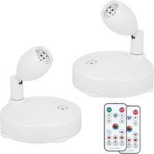 Cordless Spotlight Battery Operated, RGB Indoor Plant Light, White-RGB