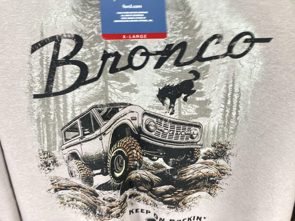 Sudadera Ford Bronco Hombre Talla XL Gris Pullover Polar Cuello Redondo Algodón Nueva con Etiquetas Foto 4 de 4