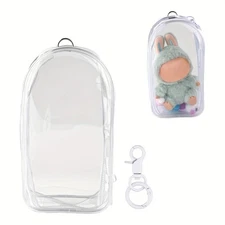 2pcs Transparent Display Box - Portable Storage Bag, Protective Case for Lububu