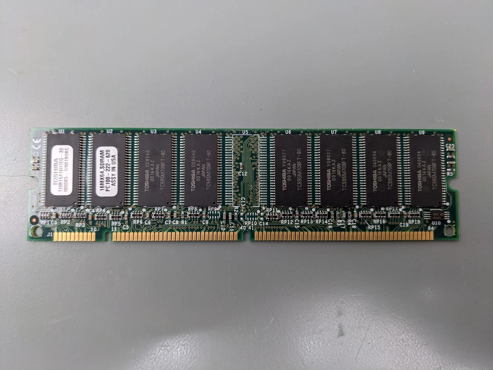 128MB PC100 SDRAM DIMM RAM Memory Stick, Toshiba THMY6416H1EG-80 - Image 2 of 3
