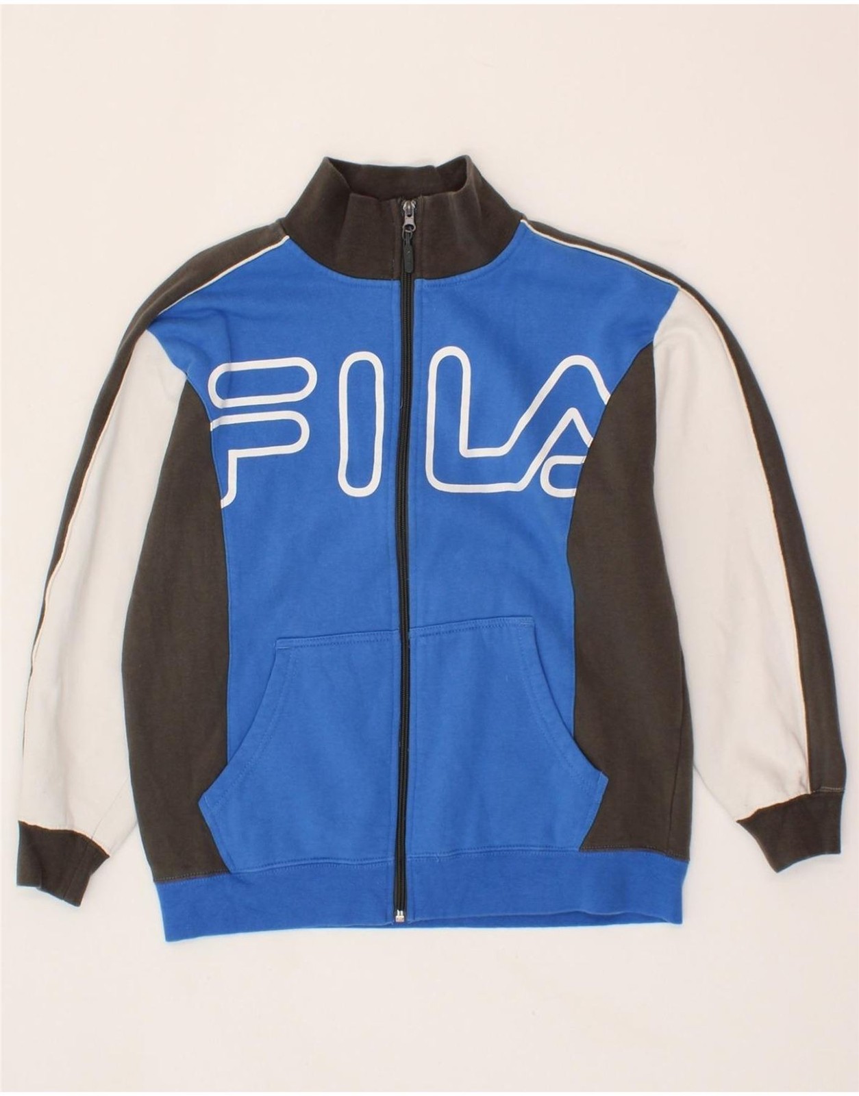 Giacca tuta FILA ragazzo grafica top 13 14 anni blu colorblock cotone AM14