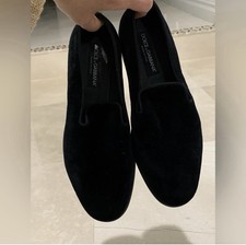 Dolce & Gabbana Men's Black Suede Slip-On Dress Loafers US 8 Logo