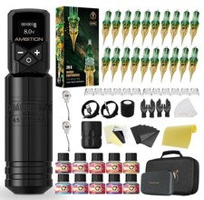 Ambition Torped 36 Rotary Tattoo Pen Kit Brushless Motor 20pcs Cartridges USA