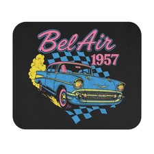 1957 Chevy Bel Air Mouse Pad Retro Blue Pink Classic Car Design