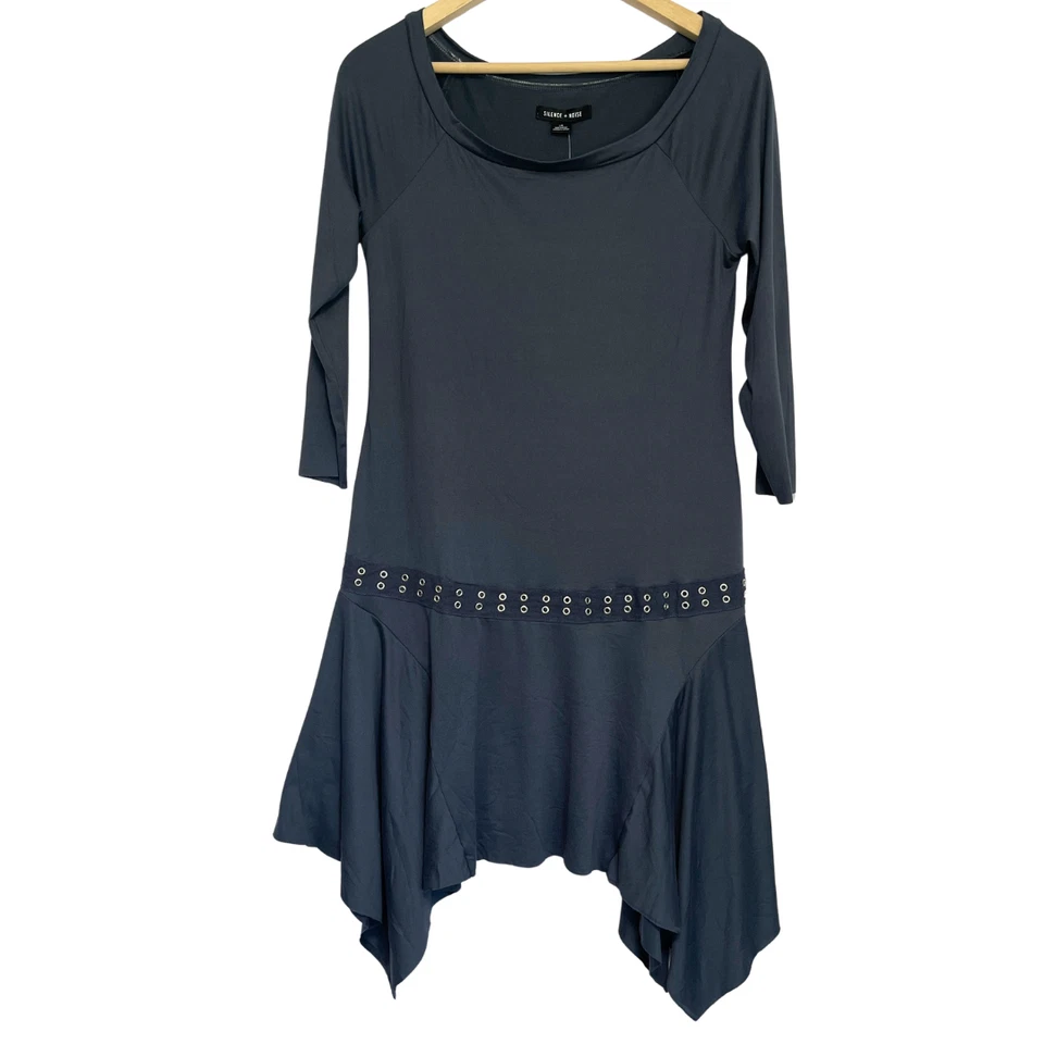 Vestido Silence & Noise Cintura Caída Nuevo con Etiquetas Talla L Gris Oscuro Hada Grunge Lagenlook Foto 2 de 4