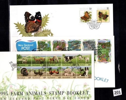 /// NEW ZEALAND 1995 - 3 FDC - BUTTERFLIES - INSECTS - ANIMALS