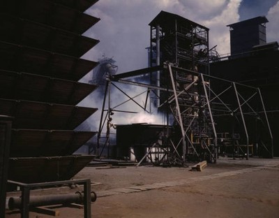 Chemical plant where elemental phosphorus is made vicinity of Musc- Old Photo