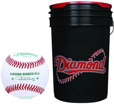 Diamond 6-Gallon Ball Bucket with 30 DOL-A USSSA League Baseballs