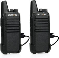 Retevis RT622 PMR446 Walkie Talkie Pair Long Range Clear Sound VOX Hands Free Re