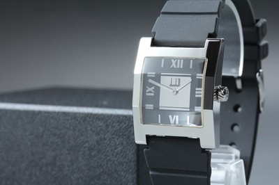 [N NEUWERTIG] Vintage DUNHILL Facet 8022 Schwarz Silber Tank Square Quarz...