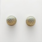 Trifari Vintage Crown Clip-On Earrings, Gold Tone Scale Texture 50s-60s Estate — photo 1